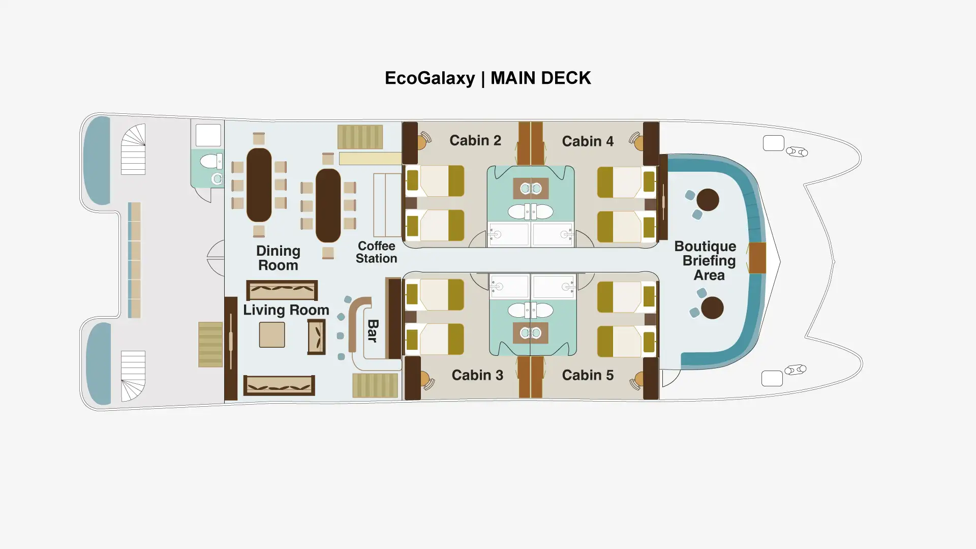 EcoGalaxy Catamaran — Deck Plan