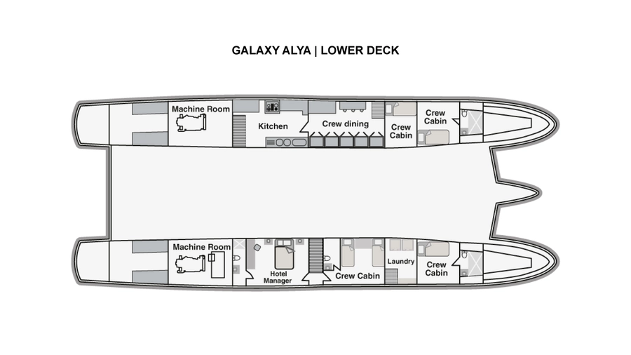 Alya Catamaran — Deck Plan