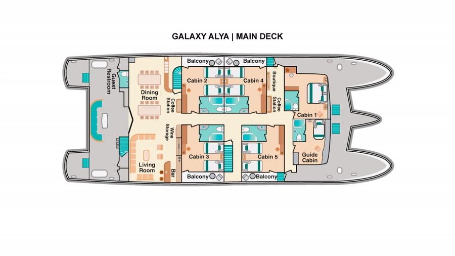Alya Catamaran — Deck Plan